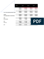 For The Year Ended Year 1 Year 2 Year 3 Year 4: Income Statement Particulars