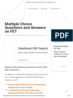 Multiple Choice Questions and Answers On FET - Electronics Post PDF