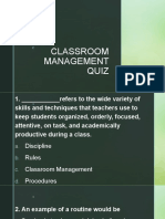 Classroom Management Quiz