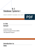 Lecture 2 & 3 Database Systems I: Comsats University Islamabad, Wah Campus