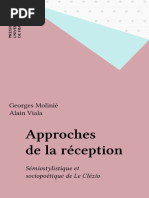 Approches de La Réception. Sémiostylistique Et Sociopoétique de Le Clézio by Georges Molinié Alain Viala