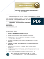 Administração Escolar e Planejamento