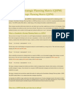 Quantitative Strategic Planning Matrix (QSPM)