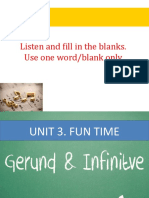 Unit 3. GERUNDS AND INFINITIVES - TA4 LIFE