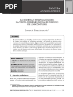 La Sociedad de Gananciales: La Venta de Bienes Sociales Por Uno de Los Cónyuges. Autor: Dr. Janner A. Lopez Avendaño.