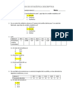 EXAMEN DE ESTADÍSTICA DESCRIPTIVA 4to Bim