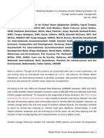 Mastering Disaster in A Changing Climate - Reducing Disaster Risk Through Resilient Water Management