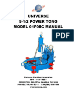 Universe 5-1/2 Power Tong Model 01F05C Manual