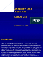 1-Research Methods 3684 Lecture One