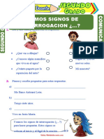 Signos de Interrogación y Exclamación para Segundo Grado de Primaria