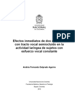 Efectos de Dos Ejercicios Con Tracto Vocal Semiocluido