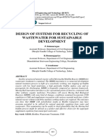 Design of Systems For Recycling of Wastewater For Sustainable Development