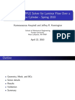 ME608 - 2D SIMPLE Solver For Laminar Flow Over A Square Cylinder - Spring 2010