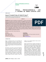 Pharmacognostical, Physicochemical AND Phytochemical Studies of Piper Longum Linn. Fruits