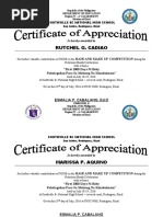 Certificate of Appreciation 2016