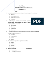 Sample Paper GENETICS II Paper-B: Genetics of Eukaryotes Total Marks: 35 Encircle The Correct Answer