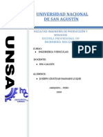 SEGUNDO INFORME DE INGENIERIA VEHICULAR Joseph Mamani Luque