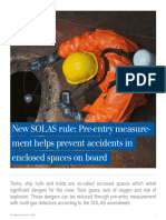 New SOLAS Rule: Pre-Entry Measure-Ment Helps Prevent Accidents in Enclosed Spaces On Board