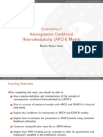 Autoregressive Conditional Heteroskedasticity (ARCH) Models: Econometrics II