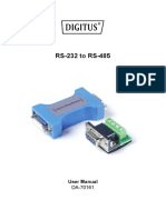 RS-232 To RS-485: User Manual