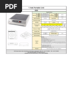 1 Hob Portable Unit: Specification