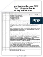 Current Affairs Strategist Program 2020 Weekly Test 7 (Objective Test 4) Answer Key and Solutions