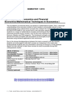 ECON2125/8013 Optimization For Economics and Financial Economics/Mathematical Techniques in Economics I