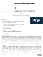 Study Material-1 - UNIT 1 ENTERPRISE RESOURCE PLANNING