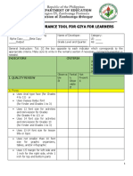 Quality Assurance Tool For Giya For Learners: Indicators Criteria Remarks