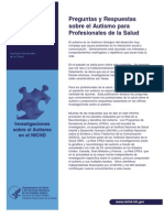 Preguntas y Respuestas Sobre El Autismo para Profesionales de La Salud