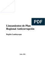 Lineamientos de Plan Regional Anticorrupción en Lambayeque