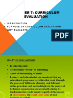 Chapter 7: Curriculum Evaluation