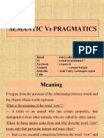 SEMANTIC Vs PRAGMATICS 