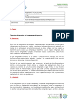 Tipos de Refrigerantes para Es Sistema de Refrigraciom