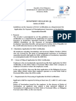 Department Circular No. 01 Series of 2019