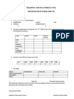 Training and Placement Cell REGISTRATION FORM (2018-19) : TH TH