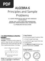 Algebra 6 Principles and Sample Problems