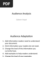 Audience Analysis: Sabeen Hayat