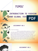 Topic: Introduction To Fashion and Global Textile