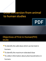 Dose Conversion From Animals To Humans