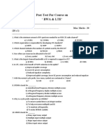 Post-Test For Course On Bwa & Lte'