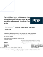 Early Childhood Caries and Infant's Oral Health Pediatricians' and Family Physicians' Practice, Knowledge and Attitude in Riyadh City, Saudi Arabia