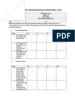 Career Guidance Program Modules Monitoring Tools: I. Learning Objectives