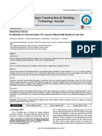 Evaluation of Characteristics of Concrete Mixed With Bamboo Leaf Ash