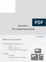 Discussion 1 The Concept of Procurement