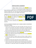 Residential Rental Agreement Format