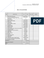 Bill of Quantities: Item Description QTY Unit Unit Cost Amount