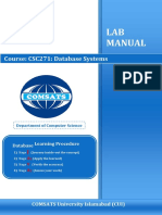 LAB Manual: Course: CSC271: Database Systems