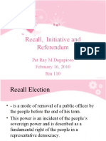 Recall, Initiative and Referendum