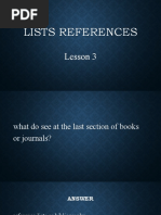 Listing References